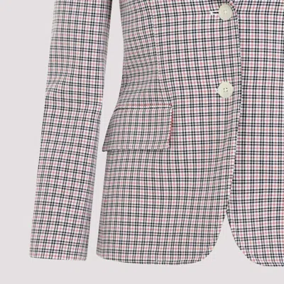 Thom Browne Checked Single-breasted Blazer In Multicolour