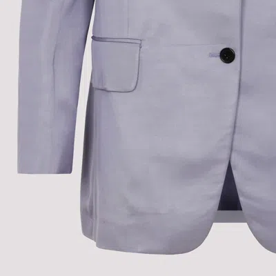 Tom Ford Purple Soft Fluid Twill Boyfriend Jacket In Multicolor