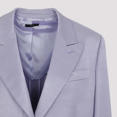 Tom Ford Purple Soft Fluid Twill Boyfriend Jacket In Multicolor