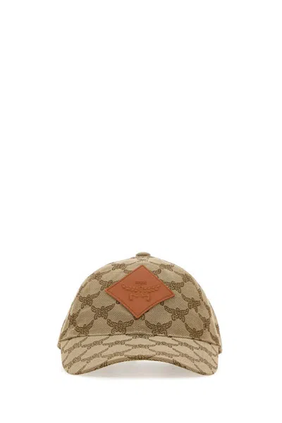 Mcm Embroidered Polyester Blend Baseball Cap In Brown