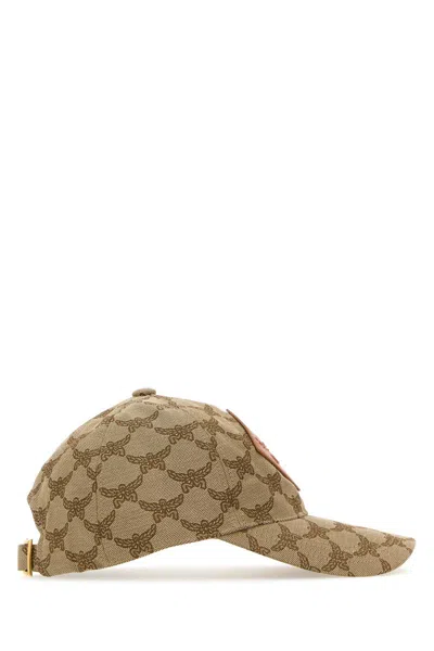 Mcm Embroidered Polyester Blend Baseball Cap In Brown