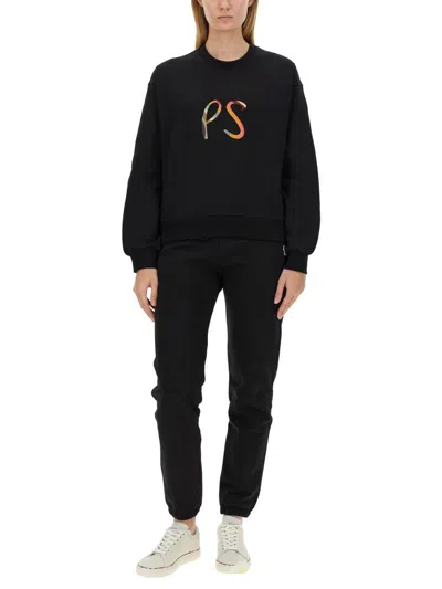 Shop Ps By Paul Smith Ps Paul Smith Swirl Logo Sweatshirt In Black