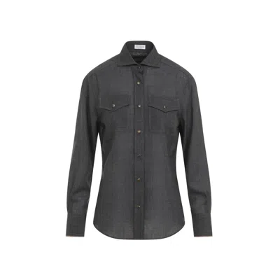 Brunello Cucinelli Shirts In Grey