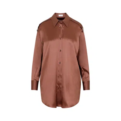 Brunello Cucinelli Monili Chain Detail Shirt In Brown