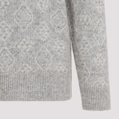 Brunello Cucinelli Geometric Alpaca Blend Sweater In Grey