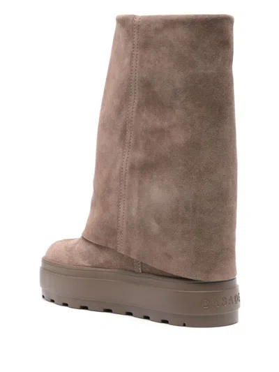 Casadei New Double Face Suede Boots In Beige