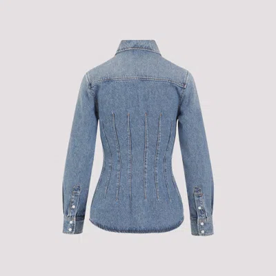 Chloé Long-sleeved Denim Shirt In Blue