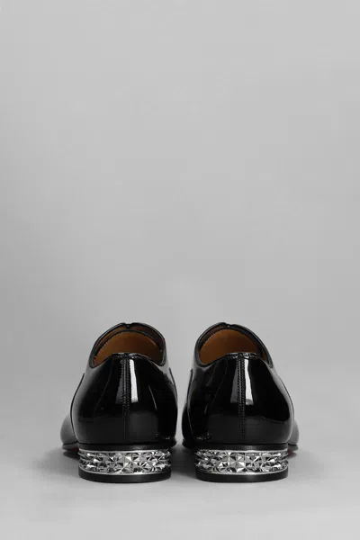 Christian Louboutin Greggy Chain-embellished Patent-leather Oxford Shoes In Black