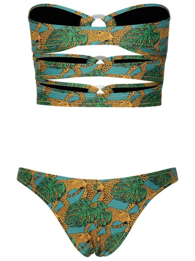 Reina Olga Multicolor Polyamide Bikini In Green