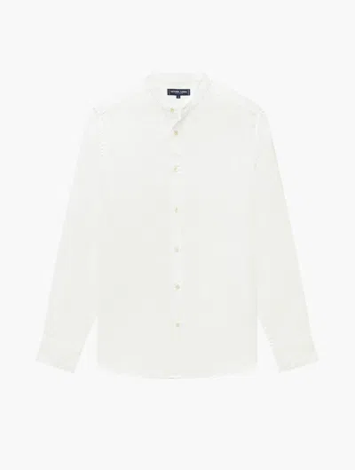 Frescobol Carioca Jorge Grandad-collar Linen Shirt In Ivory