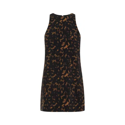 Theory Tortoiseshell Print Mini Dress In Brown
