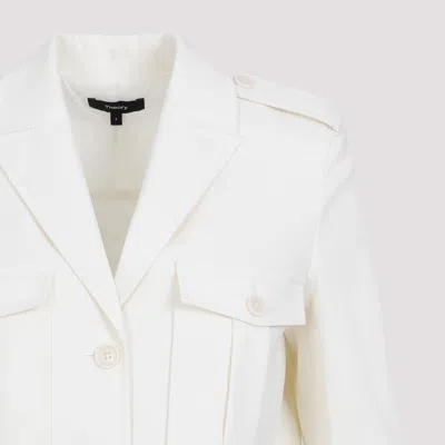 Theory Peak-lapeled Wool-blend Jacket In Beige