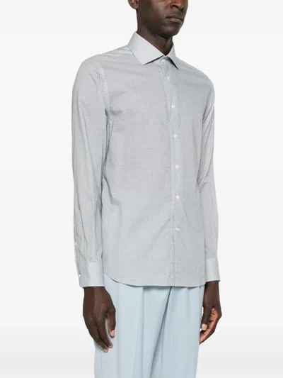 Corneliani Geometric-pattern Shirt In Blue