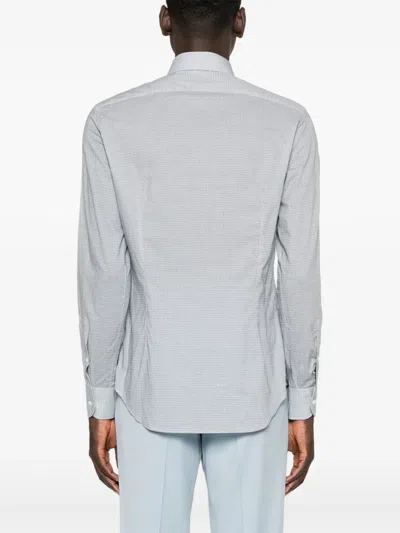 Corneliani Geometric-pattern Shirt In Blue