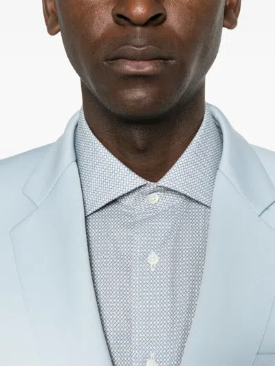 Corneliani Geometric-pattern Shirt In Blue