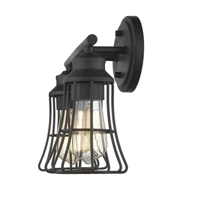Homezia Two Light Bronze Cage Wall Light