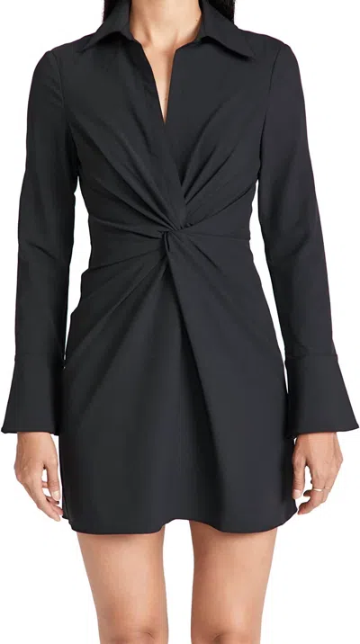 Cinq À Sept Mckenna Twist-front Collared Dress In Black