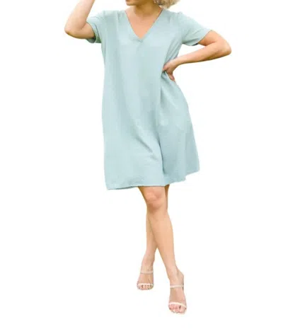 Mittoshop Time After Time V-neck Dress In Green In Blue
