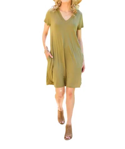 Mittoshop Counting On You T-shirt Dress In Olive In Green