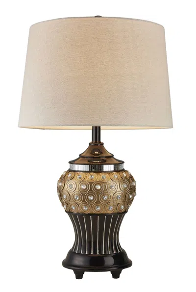 Homezia Glitzy Gold Bejeweled Table Lamp