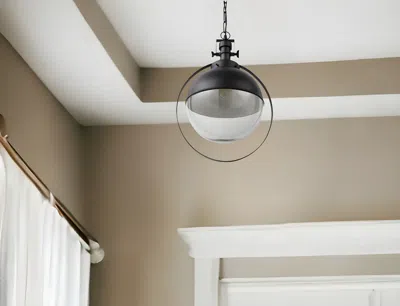 Homezia Black Metal Sphere Pendant Hanging Light