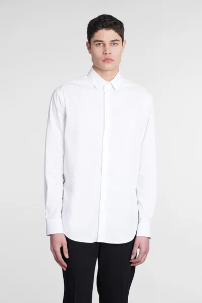 Giorgio Armani Logo Long-sleeved Shirt In White