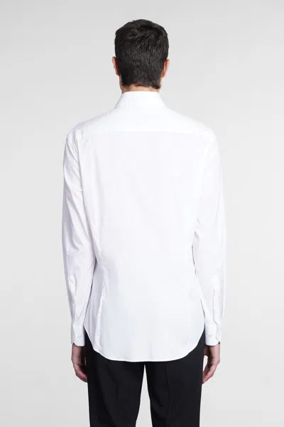 Giorgio Armani Logo Long-sleeved Shirt In White