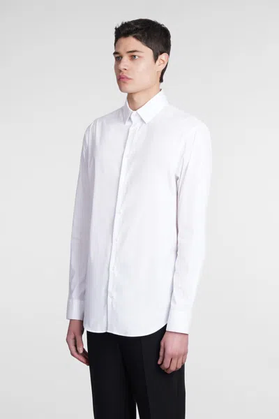 Giorgio Armani Logo Long-sleeved Shirt In White