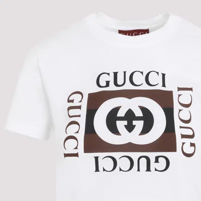 Gucci Interlocking G Printed Cotton T-shirt In White