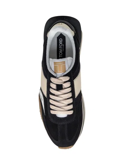 Shop Tom Ford James Suede Sneakers In Black