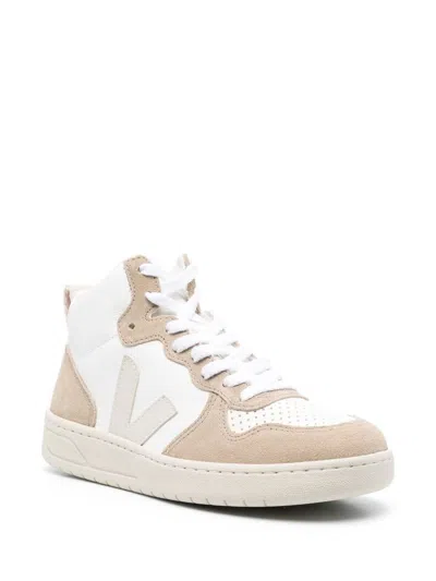 Shop Veja V15 Chromefree Leather Sneakers Shoes In White