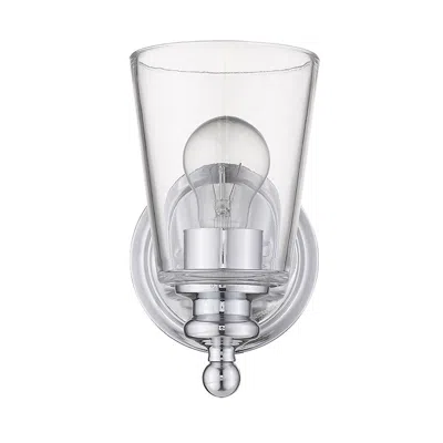 Homezia One Light Silver Glass Shade Wall Sconce
