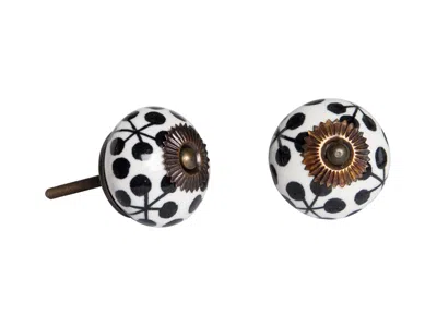 Homezia 1.5" X 1.5" X 1.5" Black White And Cooper Knobs 12 Pack In Multi