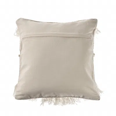Homezia 20" X 20" Ivory 100% Cotton Geometric Zippered Pillow