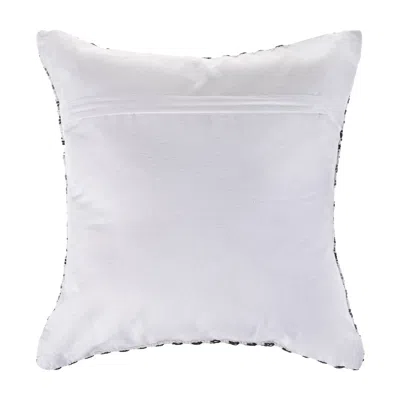 Homezia 18" X 18" Gray Black And White 100% Cotton Chevron Zippered Pillow