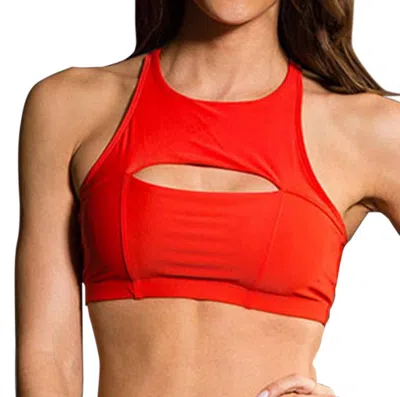 Onzie Open Heart Low Impact Sports Bra In Onz Coral In Orange
