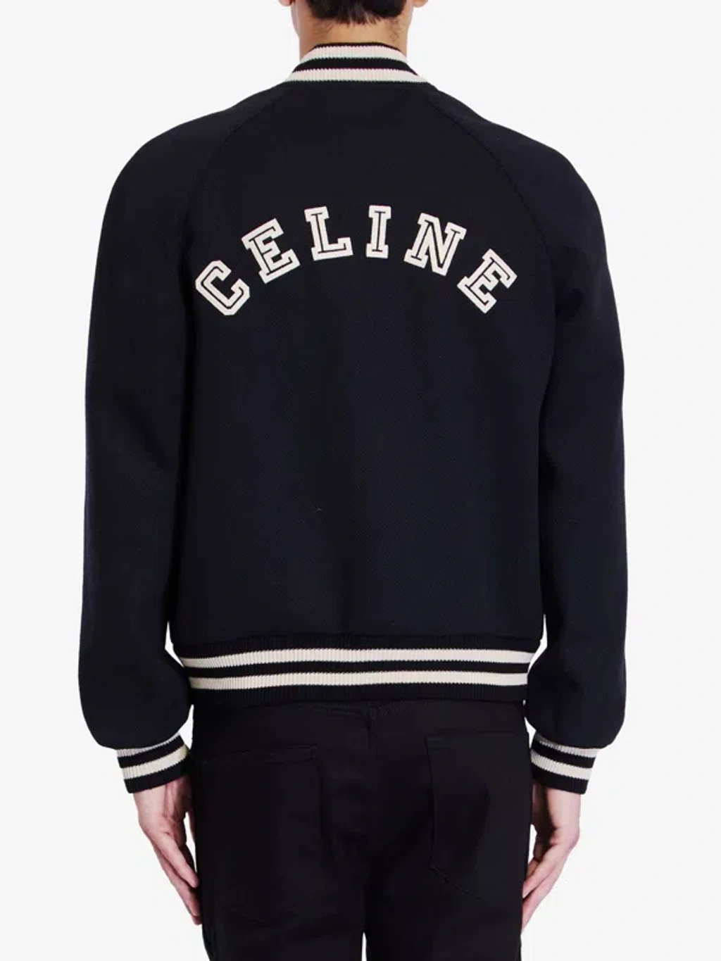 Celine Varsity Collegiate Bomber Jacket In Black | ModeSens