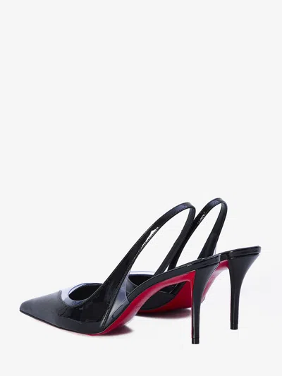 Christian Louboutin Apostropha Leather Slingback Red Sole Pumps In Black