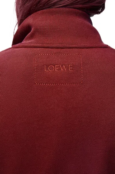 Loewe Graphic Quarter-zip Sweatshirt In Maroon