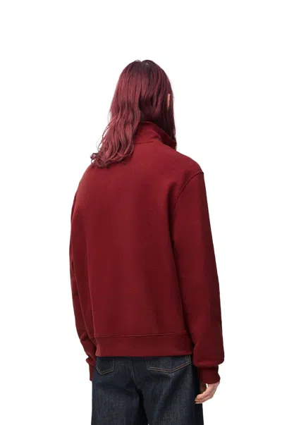 Loewe Graphic Quarter-zip Sweatshirt In Maroon