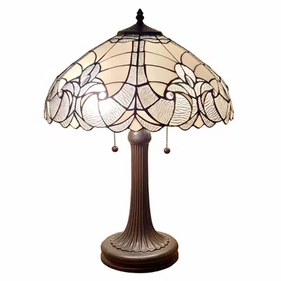 Homezia 24" Dark Brown Metal Two Light Candlestick Table Lamp With Dark Brown Shade