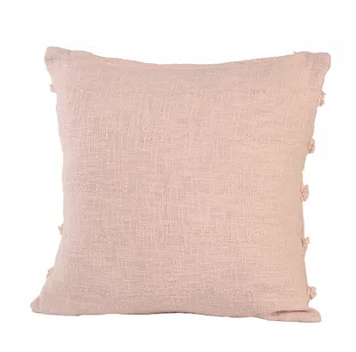 Homezia 20" X 20" Pearl Blush And Peach 100% Cotton Zippered Pillow