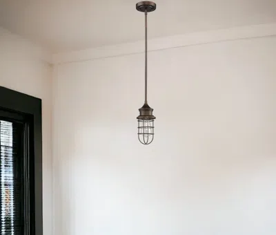 Homezia Antique Bronze Cage Pendant Hanging Light