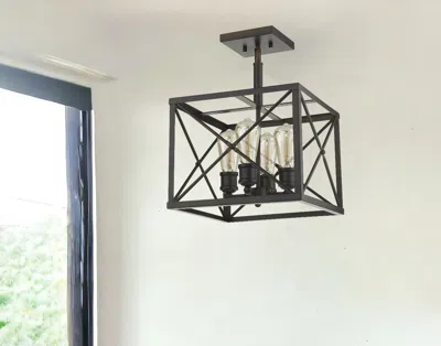 Homezia Brooklyn 4-light Oil-rubbed Bronze Convertible Pendant