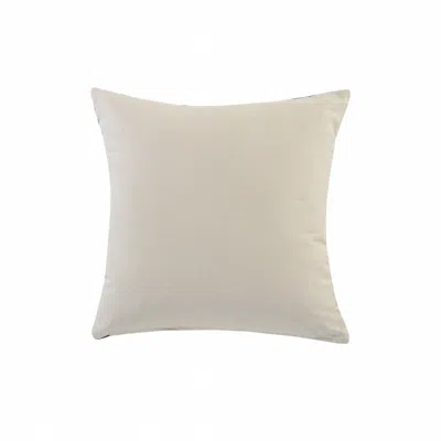 Homezia 20" X 20" Blue And White 100% Cotton Geometric Zippered Pillow
