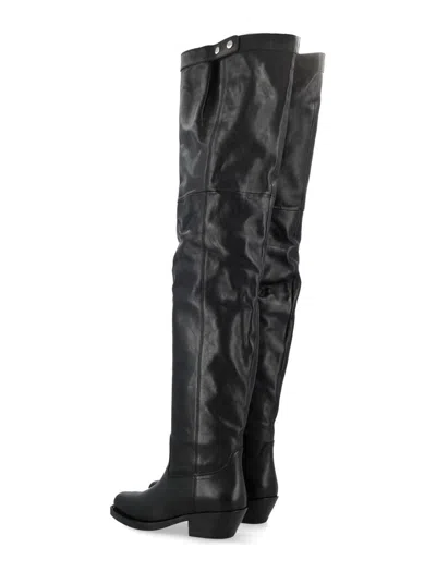 Isabel Marant 40mm Amati-gb Leather Knee High Boots In Black