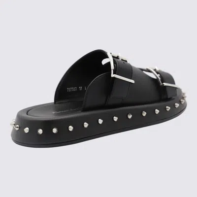 Shop Alexander Mcqueen Black Leather Sandals