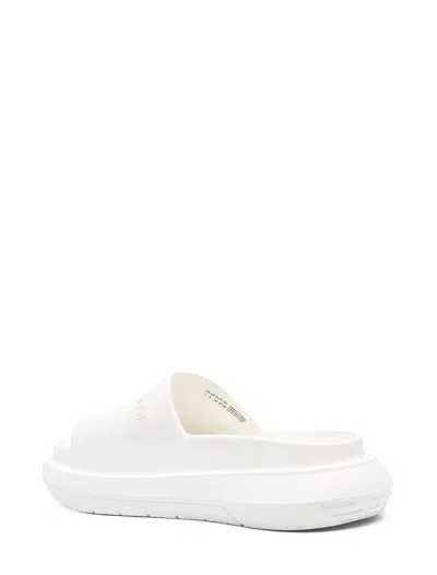 Emporio Armani Logo-embossed Slides In Beige