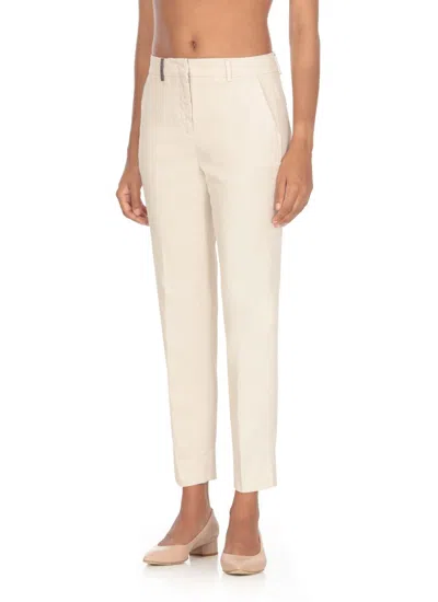 Shop Peserico Trousers In Beige