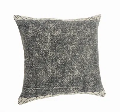 Homezia 20" X 20" Gray And White 100% Cotton Geometric Zippered Pillow